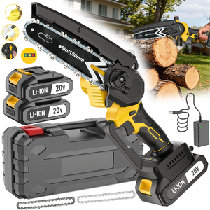 เลื่อยโซ่ไร้สายเกรดอุตสาหกรรม 20V เครื่องมือไฟฟ้า DIY ระดับมืออาชีพสำหรับตัดไม้พร้อมแบตเตอรี่ มีจำหน่ายจากคลังสินค้าในพื้นที่ - Product Image 1