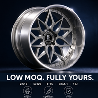 Jantes forgées ANRUN Machined 5-Y 3 pièces 22x12 5x120 ET35 6061 T6 personnalisées à profil profond et multi-rayons pour Audi