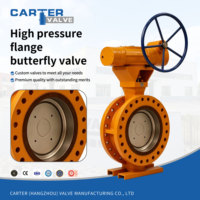Vanne papillon triple excentrique à siège métallique haute pression Duplex 2205 FF à bride électrique IP67 pour environnements corrosifs PN63 DIN Manuelle