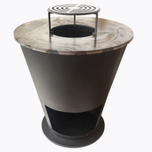 Brasero de Jardín con Estructura KD y Etiqueta Personalizada, Parrilla de Acero al Carbono <span class=keywords><strong>para</strong></span> <span class=keywords><strong>Barbacoa</strong></span> con Almacenamiento de Leña - Product Image 2