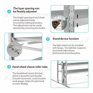 4x8 4x16 4x24 4x32 Ft Sistema de cultivo de plantas de cultivo de Interior de varios niveles Estante de cultivo móvil de cultivo vertical rodante móvil - Product Image 3