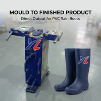 Moule d'injection personnalisé pour bottes de pluie en PVC, moule de fabrication de semelles de chaussures en aluminium, moule bicolore pour bottes, machine chinoise en acier