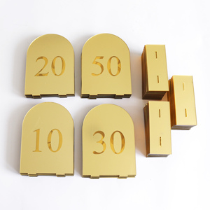 Khắc Vàng Acrylic vòm Bảng số gương acrylic dấu hiệu tiệc cưới - Product Image 3