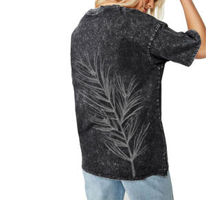 Maglietta da uomo con stampa <span class=keywords><strong>nera</strong></span> di nuova moda e Vintage con scollo a girocollo acido - Product Image 4