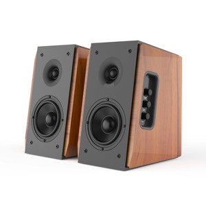 Haut-parleurs d'étagère 2.0 canaux 80W au design élégant en grain de bois, son de haute qualité pour la maison - Product Image 3