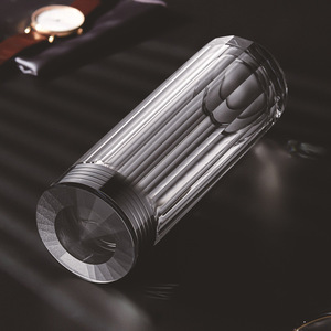 Double-Walled Glass Cup 16-Sided With Lid Heat Insulating For Tea And Water - Product Image 2