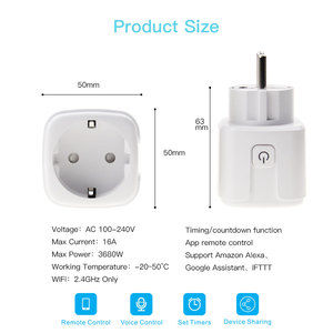 Enchufe Inteligente MVAVA 16A Wifi, Toma de Corriente Eléctrica con Control Remoto Inalámbrico Zigbee, Compatible con Alexa y Google para Smart Home (EU/US/UK) - Product Image 6