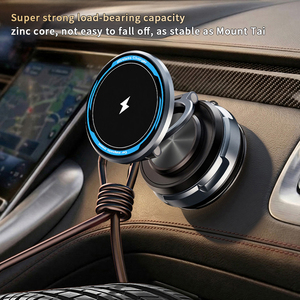 2026 New Magnetic Car Phone Holder Vacuum Adsorption Wireless Charging 15W Any Angle <b>Rotation</b> Strong Zinc Alloy Stand - Product Image 3