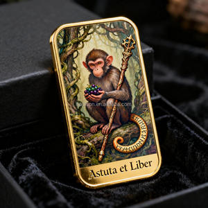 Tùy Chỉnh Tưởng Tượng Sang Trọng UV In Monekey Thiết Kế Mạ Vàng Phôi Đặt Hàng Số Lượng Lớn Bán Buôn Theo Chủ Đề Đảng Quà Tặng Mạ Vàng Thanh - Product Image 3