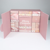 Boîte cadeau calendrier de l'avent personnalisée avec structure multi-grilles pour ensembles de soins de la peau et de maquillage