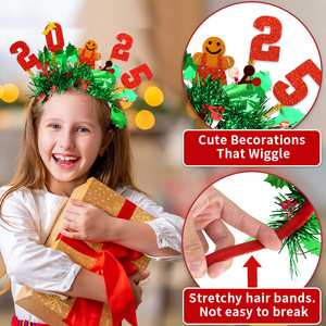 Thiết Kế Mới <span class=keywords><strong>2025</strong></span> Kỹ Thuật Số Tuần Lộc Snowman Đầy Màu Sắc Nhựa Giáng Sinh <span class=keywords><strong>Headband</strong></span> Cho Giáng Sinh Bên Năm Mới Trang Trí - Product Image 4