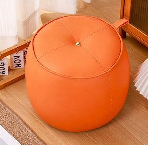 Pouf ottoman rond capitonné, tabouret de sol rembourré, siège de détente pour salon et chambre à coucher - Product Image 4