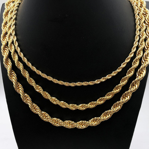 Atacado: Colares Masculinos de Corrente Cordão Hip Hop Banhados a Ouro 18k – 3MM, 4MM, 5MM, 6MM, 1cm - Product Image 1