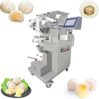 Machine de formage de boulettes de viande fourrées au fromage miniatures et machine d'enrobage et d'arrondissement de boulettes de poisson, ligne de production, du fabricant de Shanghai