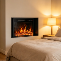 Cheminée électrique murale intelligente avec effet de flamme réaliste, chauffage sûr pour patio, jardin, café, hôtel