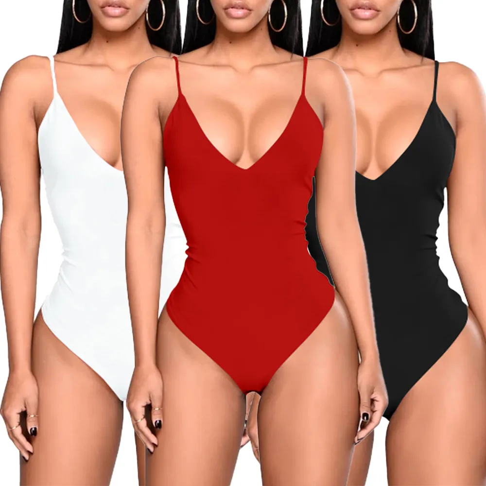 Body sexy preto feminino com costas abertas, design personalizado, decote em v, regata