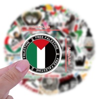 Autocollants élégants et écologiques personnalisables du drapeau palestinien pour les bagages promotionnels, les bouteilles d'eau et les tablettes de téléphone.