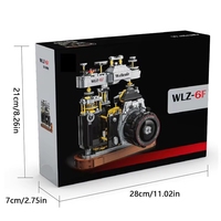 WLZ-6F Appareil photo rétro assemblé, modèle de jouet en briques SLR haute fidélité, décoration, cadeaux de fêtes, ensemble de blocs de construction