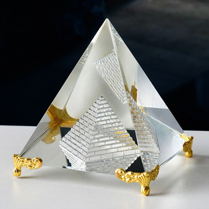 Hiện đại Retro Bảng đồ trang trí đơn giản màu đen kinh thánh vàng Cơ Sở Kim tự tháp hình tam giác lăng trụ pha lê thủ công refections - Product Image 3