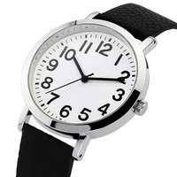 Montre-bracelet à quartz pour homme, bracelet en cuir souple, montre analogique étanche