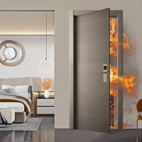 Porte en bois massif ignifuge moderne personnalisée pour hôtel et appartement, résistance au feu de 30 à 120 minutes, isolation thermique, insonorisation 75 dB, fabrication chinoise
