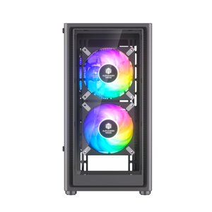 Boîtier PC de jeu en verre TG, Micro ATX, tour moyenne de bureau avec fenêtre latérale en acier RGB - Product Image 4