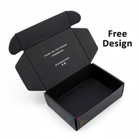 Boîtes d'emballage personnalisées noires pour envoi postal Crown Win Free Design Mailer Packing, boîtes en carton pour vêtements, boîte cadeau de luxe en papier