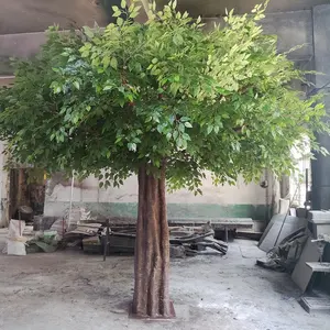 Natürlicher Look simulierter Ficus Baum einzigartig Hotel dekorativ Indoor großer künstlicher Baum immergrüner künstlicher Banyan Baum