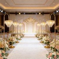 Lustres de sol en acrylique européens pour décoration de couloir de mariage, scène et salle de réception, lumière blanche chaude
