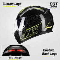 Casque de moto intégral avec feu arrière LED, double visière, certifié ABS DOT, fabricant OEM personnalisé, prix d'usine en gros