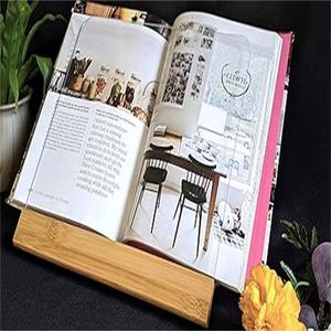 מתלה מתכונים בסיס במבוק אופנה מתקפל אקריליק מחזיק ספר שקוף מחזיק מתכונים אקרילי למגזין מתכונים לספר - Product Image 6