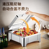 Table de buffet de cuisine saine en acier inoxydable Plat de service de buffet portable Design chauffe plat buffet