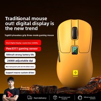Ratón para Juegos Profesional Inalámbrico de 2.4G con Sensor PAW3311 de 24000 DPI, Modo Dual, Bluetooth, Pantalla Digital, Óptico