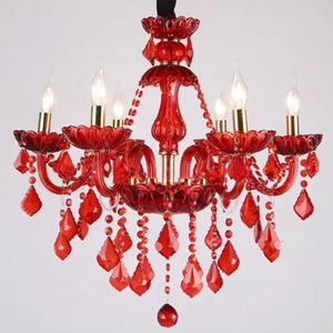 Nouveau design mariage décoratif Europe Led Ampoules Verre Rouge luxe k9 cristal Bougie lustre - Product Image 3