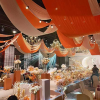 Rideau de plafond en soie de lait moderne Muwei, à plusieurs couches, pour mariage, scène, fête, décoration