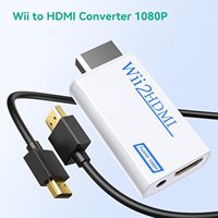 Adaptateur Full HD compatible HDMI pour convertisseur de console Wii avec câble audio-vidéo Jack 3.5mm 720P pour écran de moniteur PC HDTV