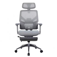 Chaise de bureau exécutive JR RACING JRMC-01 au design moderne et réglable, en aluminium et maille, ergonomique avec repose-pieds, fabriquée en Chine