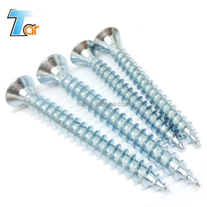 สกรูยึดแผ่นไม้อัด C1022 / สกรูหัว CSK แบบ POZI สีขาว น้ำเงิน เหลือง ชุบสังกะสี - Product Image 2