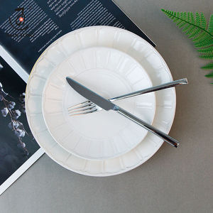 Đĩa ăn hình chữ nhật gốm sứ 17 inch, viền vàng, in tùy chỉnh cao cấp, an toàn với máy rửa chén, thân thiện với môi trường, dùng cho nhà hàng khách sạn - Product Image 5