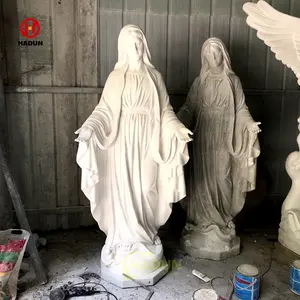 Açık yaşam boyutu özel yapılmış mermer bakire Mary heykel