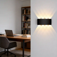 Applique murale LED nordique moderne, 4W 6500K, éclairage blanc vers le haut et vers le bas, en métal, pour salon, restaurant, décoration intérieure
