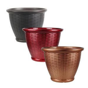 Étagère à <span class=keywords><strong>plantes</strong></span> en <span class=keywords><strong>plastique</strong></span> effet rotin écologique avec trou de drainage, emballage prêt <span class=keywords><strong>pour</strong></span> les programmes de centres de jardinage - Product Image 5