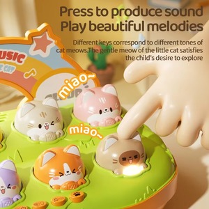 MILI Montessori <span class=keywords><strong>Piano</strong></span> Whack a Mole Game Early Educational Multi-function Pressing <span class=keywords><strong>Piano</strong></span> Musical Box <span class=keywords><strong>avec</strong></span> Cat Sounds & Lights - Product Image 2