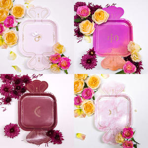 Vaisselle jetable colorée assiettes en papier carré spécifications irrégulières pour les décorations de fête de Pâques stocké plusieurs fêtes - Product Image 2