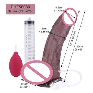 760g Realistic Squirting <b>Dildo</b> Black Ejaculating Toy with Suction Cup 8.66 Inch Beginner <b>Dildo</b> for G-Spot Prostate Stimulation - Product Image 6