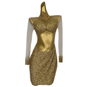 优雅透视水钻生日婚礼鸡尾酒紧身连衣裙女装晚宴舞会礼服女士派对俱乐部礼服 - Product Image 3