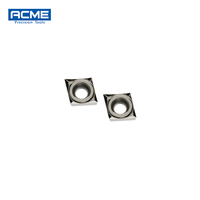 Plaquette de tournage CNC CCGT060202 en carbure revêtu PVD pour alliage d'aluminium, haute brillance, OEM