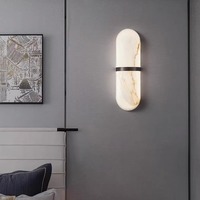 Applique murale LED en albâtre tout en cuivre, style espagnol de luxe, nouveau design minimaliste pour salon, chambre à coucher, chevet, escalier, couloir