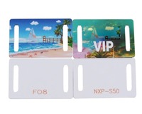Petite carte PVC Rfid personnalisable avec puce F08 adaptée à l'événement 13.56 MHz NFC bracelet rfid carte bracelet en tissu