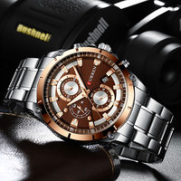 Montre à quartz pour homme 8360, chronographe en acier inoxydable, calendrier, date, luxe, affaires, sport, design de dessin animé, mode, design de pièce de monnaie, aiguille, 45 mm